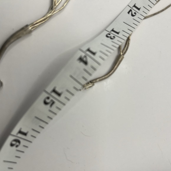 Pair Strand Liquid Silver Bib Necklaces Stamp Sterling Black Beads (Onyx?) 21g - Picture 12 of 16